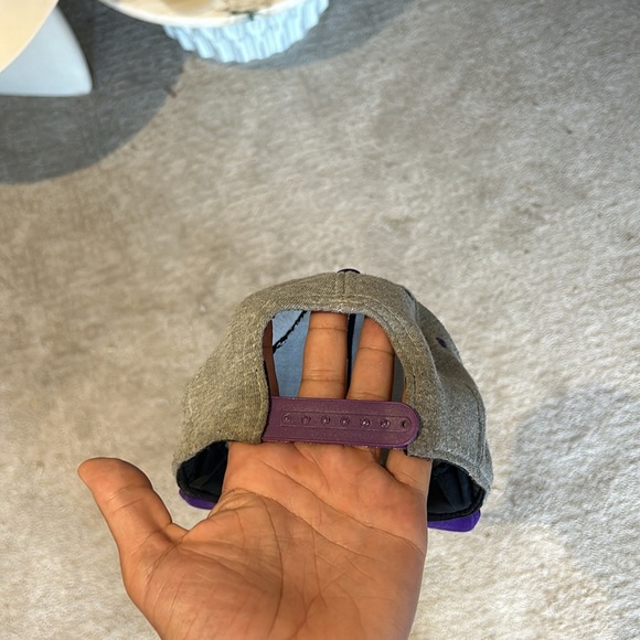 Grey and Purple Taurus Box Snapback Hat - Picture 3 of 3